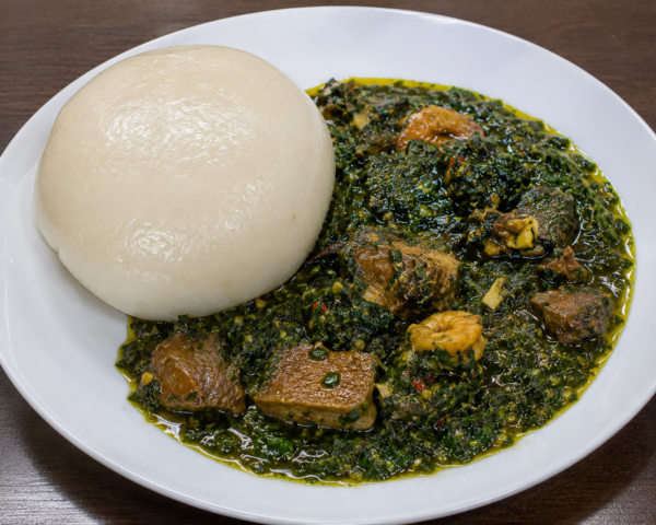 Traditional Fufu With Greens